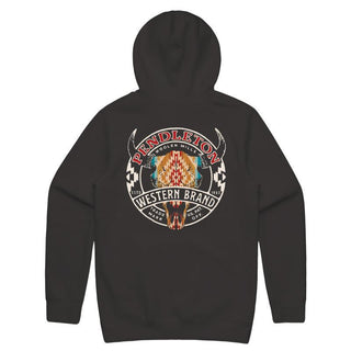Western Brand Logo Graphic Hoody Vintage Black
