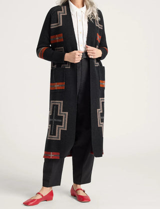 Lambswool Duster Sweater Black/Red San Miguel