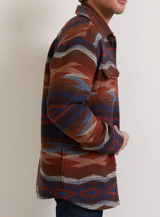 Men's Quilted Chamois Shirt Jacket Crown Point Blue And Red