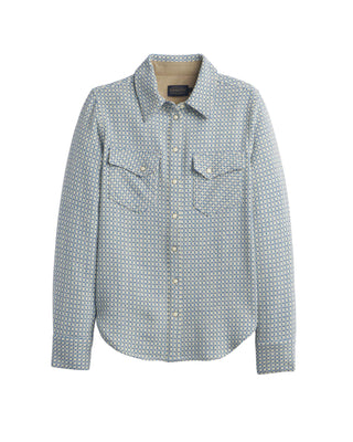 Wool Gambler Shirt Blue Texture Check