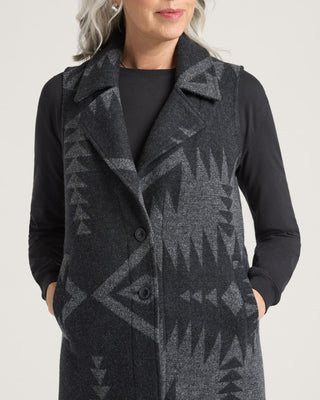 Jacquard Sleeveless Trench Mirror Lake Black / Grey