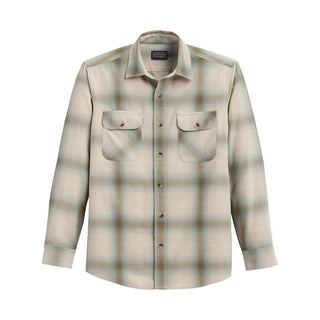 Beach Shack Shirt Tan/Sage Ombre Plaid