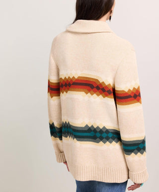 Unisex Middle Waters Cotton Cardigan Ecru