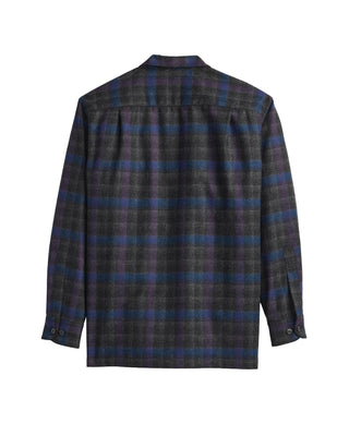 Men's Board Shirt Black Purple Plaid Regular And Tall