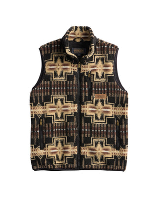 Men's Tahuya Range Fleece Vest Black Tan Harding