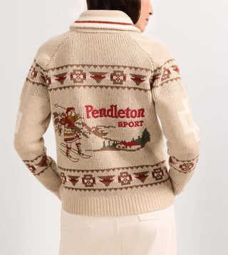 Women's Alpine Lambswool Zip-up Cardigan Oatmeal Heather