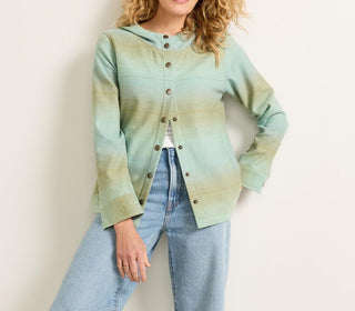 Trailside Wool Hoodie Teal Tan Ombre