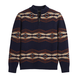Tumalo Ridge 1/4 Zip Lambswool Sweater Navy