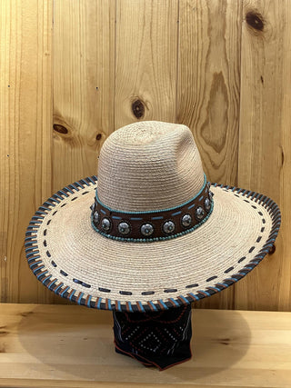 Western Rose Palm Leaf Hat 9741