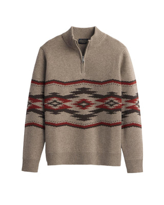 Men's Crown Point Lambswool 1/4 Zip Sweater Tan