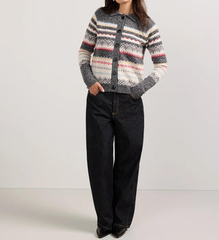 Women's Fair Isle Cardigan Charcoal Heather