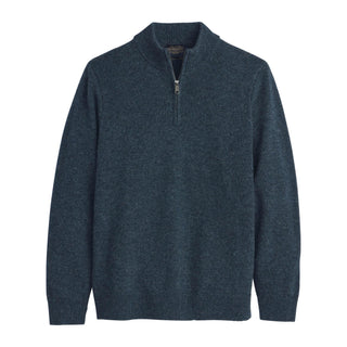 Wool 1/4 Zip Sweater Midnight Green Mix