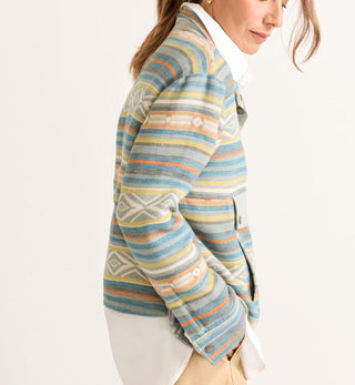 Women's Double Soft Half-Snap Pullover Teal Multi