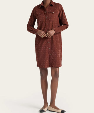 Parker Corduroy Dress Burgundy Foulard