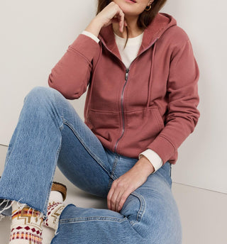 Women's Zip Hoodie Dark Rose With Horse Shoe Graphics