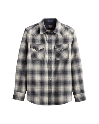 Men's Board Shirt Charcoal Ombre Plaid Regular & Tall