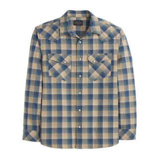Wyatt Shirt Tan Blue Plaid