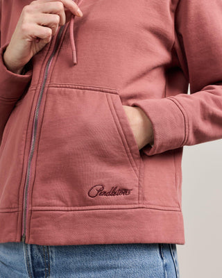 Women's Zip Hoodie Dark Rose With Horse Shoe Graphics