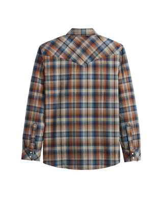 Men's Wyatt Shirt Blue Ochre Plaid