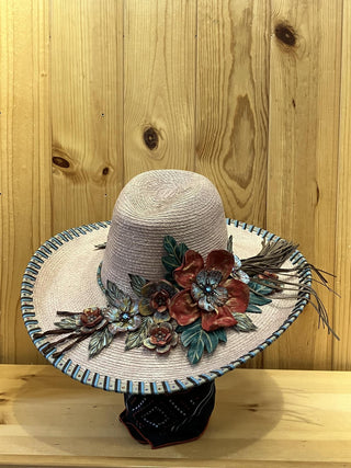 Western Rose Palm Leaf Hat 9743