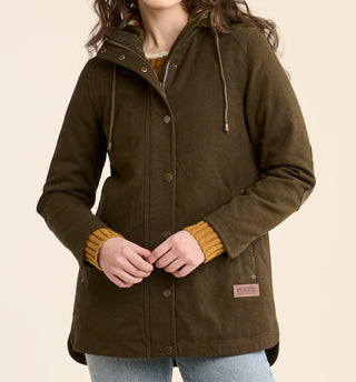 Cedar Creek Canvas Cord Trim Parka Dark Olive