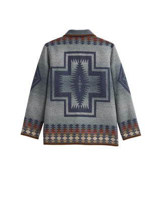 Women's Reversible Wool Coat Harding Indigo