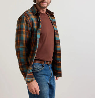 Men's Fremont Flannel Shirt Sea Blue/Brown Plaid