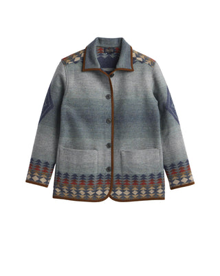Women's Reversible Wool Coat Harding Indigo