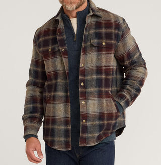 Forest Herringbone Twill Shirt Maroon/Navy Plaid