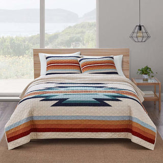 Cotton Quilt Coverlet Twin Set Wyeth Trail Wheat