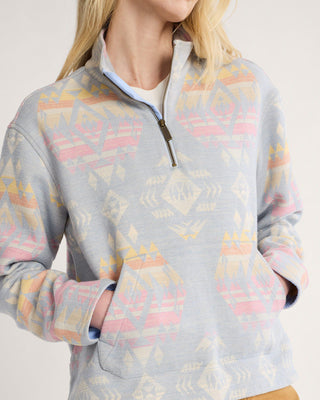 Half Zip Chamois Pullover Blue Agate Beach