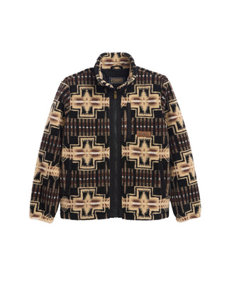 Men's Tahuya Range Fleece Jacket Black Tan Harding