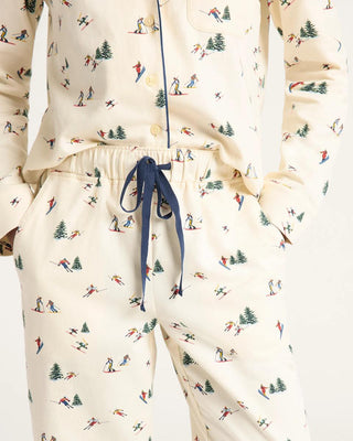 Women's Pajama Set Ecru Ski Print
