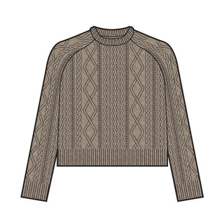 Women's Fisherman Sweater Stone Heather