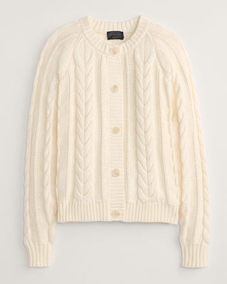 Cotton Cable Cardigan Ecru