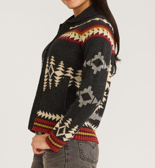 Alpine Lambswool Zip Cardigan Black Multi