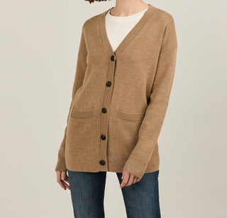 Women's Relaxed Merino Cardigan Camel