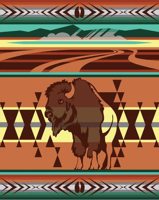 Animals of Yellowstone Series Bison Blanket