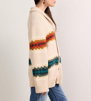 Unisex Middle Waters Cotton Cardigan Ecru