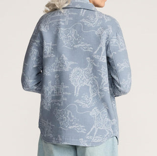 Rodeo Cotton Shacket Stormy Blue
