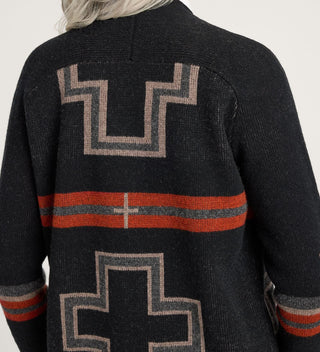 Lambswool Duster Sweater Black/Red San Miguel