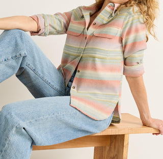 Women's Board Shirt Shale Coral Stripe