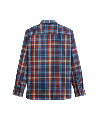 Men's Burnside Flannel Shirt Blue Red Plaid