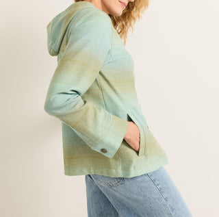 Trailside Wool Hoodie Teal Tan Ombre