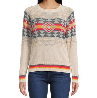 Raglan Cotton Graphic Sweater Driftwood Multi