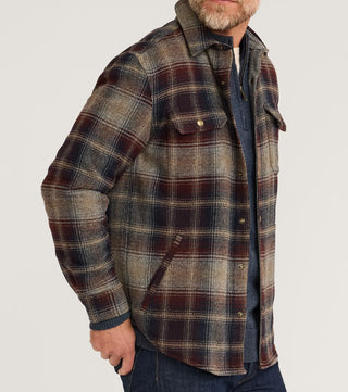 Forest Herringbone Twill Shirt Maroon/Navy Plaid