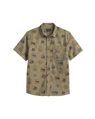 Men's Shoreline Short Sleeve Shirt Icon Patch Olive