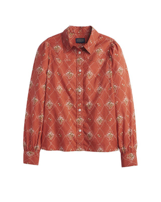 Women's Winona Puff Sleeve Shirt Adobe Lattice