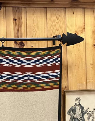 Blanket Display Rack With Finials and Hanging Hardware
