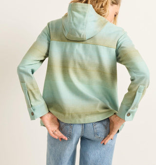 Trailside Wool Hoodie Teal Tan Ombre